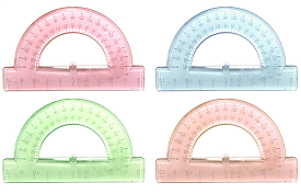 Транспортир 180 прозор.пласт, кольор, LD - 1 - smarttoys.com.ua