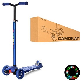 Самокат JR 3-060-22-DBL MAXI,алюм.+плас.,3кол.ПУ-світ.,пер.120мм,кермо 83-92см.,підніжка 39/30-13см. - 1 - smarttoys.com.ua