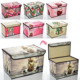 Кошик для іграшок MR 0625 ящик, коробка, кришка на липуч.38-24-24см., 7видів, кул., 24-25-2см. - 1 - smarttoys.com.ua