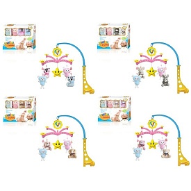 Карусель на кроватку XQT732-3-4-5 (12шт) мобіль на ліжко, заводна, музика, підвіски 5шт (плюш), 4 види, в кор-ці, 32,5-25-7см - 1 - smarttoys.com.ua