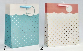 Пакет 32*26*10см паперовий "Пастельні горохи" 12 шт в пак - 1 - smarttoys.com.ua