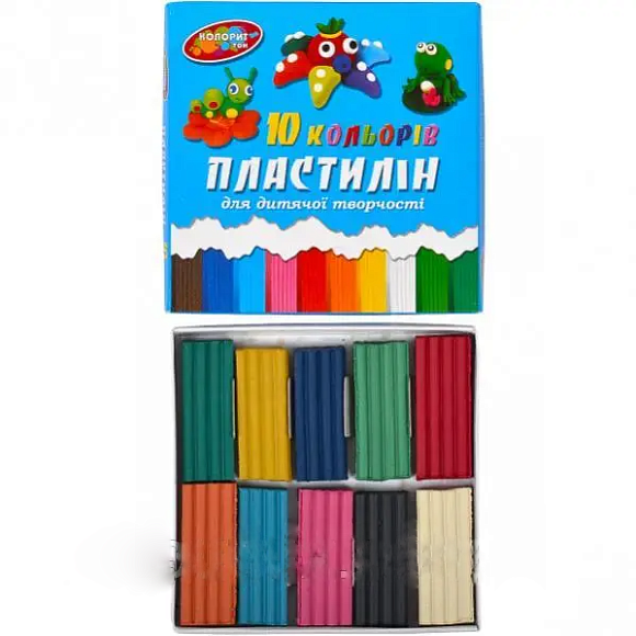 Пластилін 10 кольорів, 195гр "Колорит" - 2 - smarttoys.com.ua