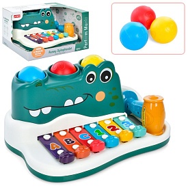 Гра RJ6807 крокодил, ксилофон, стукачка, молоточок, кульки, муз., кор., 29-16-18 см. - 1 - smarttoys.com.ua