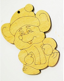 Дерев'яна іграшка на ялинку: Криса у шапці (у) - 1 - smarttoys.com.ua