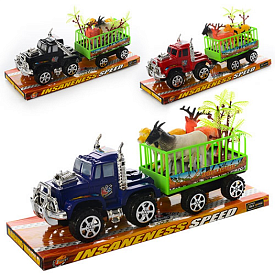 Джип 906-29 інерц., з причепом, тварини, 3 кольори, блістер, 31,5-12-10,5 см. - 1 - smarttoys.com.ua