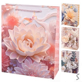 Пакет подарунковий паперовий S "Flowers 3D" 18*24*8.5см R34729-S - 1 - smarttoys.com.ua