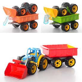 Іграшка "Трактор з ковшем і причепом ТехноК", арт. 3688 - 1 - smarttoys.com.ua