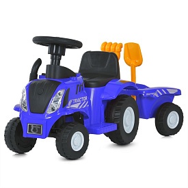 Трактор M 6153B-4 (2-в-1(каталка-толокар з причепом), 1*6V4,5AH, 1*25W, MP3, USB, BT, TF, муз.,синій - 1 - smarttoys.com.ua
