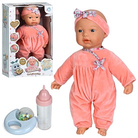 Лялька 16390 пупс, м'яконабивна,інтерактивна,плаче(сльози),пляшечка,брязкальце,муз.,бат.,кор.,26-41 - 1 - smarttoys.com.ua