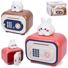 Скарбничка MK 5728 сейф з кодом,19,5-22-13см, ключ, відбиток, муз, звук,затягує купюри,2види,на бат. - 1 - smarttoys.com.ua