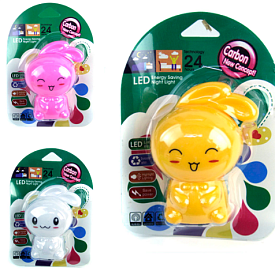 Нічник №Н3-40 пл. зайчик кольоровий 4кол на листі (240)  - 1 - smarttoys.com.ua