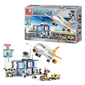 Конструктор SLUBAN M38-B0367 "Авіація": аеропорт, літак, фігурки, 678 дет. - 1 - smarttoys.com.ua