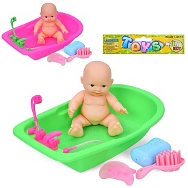 Пупс 103A ванна,  аксесуари, 2 кольори, кул., 15,5-23-4,5 см. - 1 - smarttoys.com.ua