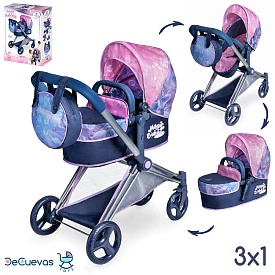 Коляска 81776  для ляльки, трансформер, 3в1, люлька, корзина, сумка, метал, в кор., 54-41-14см   - 1 - smarttoys.com.ua