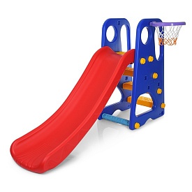 Гірка YG2016-16-1 пластмасова, висота 78 см., баскетбольне кільце, різнокольоровий,163-85-103 см. - 1 - smarttoys.com.ua