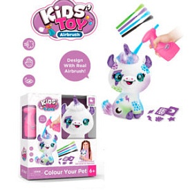 Набір для творчості 666-31 Прикрась улюбленця,єдиноріг.м'яка іграшка,аерограф,маркер4шт.трафарет.бат - 1 - smarttoys.com.ua