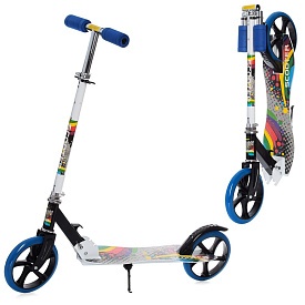 Самокат SR 2-050-1-WBL сталь,2колеса ПУ200мм, кермо87/97см,підніжка52/30-11см,підставка,складаний - 1 - smarttoys.com.ua