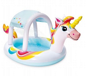 Басейн 58435 дитячий, єдиноріг, з розпилювачем, від 2 років, ремкомплект, 254-132-109 см. - 1 - smarttoys.com.ua