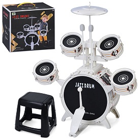 Барабан 586-408барабанна установка, 5 барабанів, стільчик, в кор-ці, 30-30-23,5см - 1 - smarttoys.com.ua