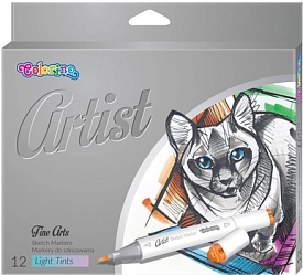 Маркери для ескізів 12 пастельн. кол."ARTIST" COLORINO /12/ - 1 - smarttoys.com.ua
