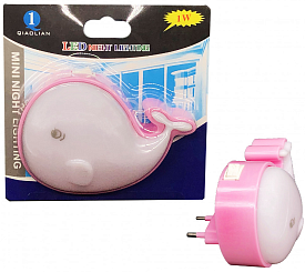 Нічник №QL-502 пл. LED 1шт на листі 40шт в пач. на розет. 220В фіг. Кіт (240) - 1 - smarttoys.com.ua