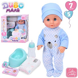 Пупс YL2430L-T-DM-UA п'є-пісяє, горщик, пляшечка, соска, підгузок, кор., 26,5-29,5-14,5 см. - 1 - smarttoys.com.ua
