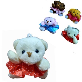 Брелок м'який "Ведмедик з бантиком" 7см 5213 - 1 - smarttoys.com.ua