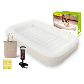 Велюр матрац 66811 дитяче надувне ліжко., бежевий колір, ручний насос., 107х168х25см,3-6 років - 1 - smarttoys.com.ua