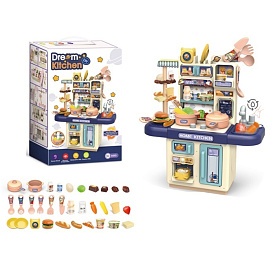 Кухня 36T-3 плита, мийка-ллється вода (механіч.), посуд, продукти, світло, бат., кор., 25-36,5-9 см. - 1 - smarttoys.com.ua