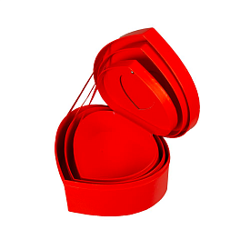 Подарункова коробка W3158 серце, червоне, 22.8x19.2x11cm/19.8x16.8x9.5cm/16.8x14.3x8cm  3шт. в наборі - 1 - smarttoys.com.ua