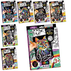 Набір креативної творчості "Бархатна розмальовка фломастерами VELVET" - 1 - smarttoys.com.ua