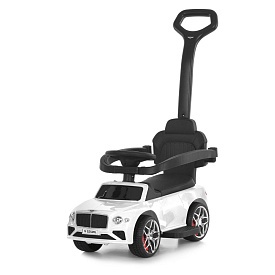 Каталка-толокар M 6252EL-1 бат.ручка, муз, світло, шкіра, підсклянник, MP3, BLUETOOTH, білий - 1 - smarttoys.com.ua