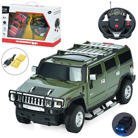 Джип 27020A радіокер., Hummer H2, 1:24, акум., гум. колеса, USB, 2 кольори,світло,кор.,42-29,5-13см. - 1 - smarttoys.com.ua