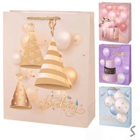 Пакет подарунковий паперовий S "Happy birthday" 18*23*10см R34654-S - 1 - smarttoys.com.ua