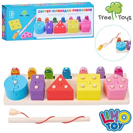 Дерев'яна іграшка Геометрика MD 0824 фігури-пазли,риболовля (магнітна,1 вудка,рибки 7шт),кор.,31-11 - 1 - smarttoys.com.ua