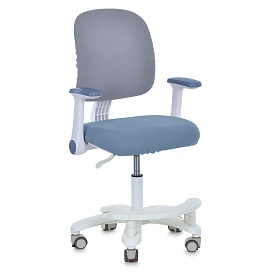 Дитяче крісло M 6250-4 з підлокіт. і підніж.,блок.коліс,м'яке сид.,спинка із сітки,рег.висота,синій. - 1 - smarttoys.com.ua