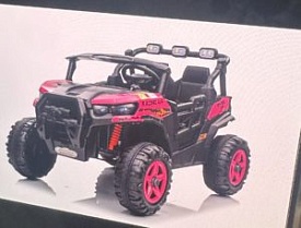 Джип M 6368EBLR-8(24V) 2,4G радіокер.,1*24V7AH, 4*200W, MP3,BLUETOOTH,EVA, муз. світло,шкіра,рожевий - 1 - smarttoys.com.ua