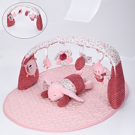 Килимок для немовляти HB 0112 84-68см,дуга (дзеркало), підвіски м'які4шт(зайчик-пискавка,квіт.) пак. - 1 - smarttoys.com.ua