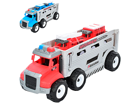 Трейлер 670-47A-57A інерц., 2 машинки, 2 кольори (мікс видів), кул., 18,5-33-8 см. - 1 - smarttoys.com.ua