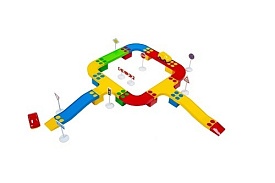 Кольорова дорога №2 (26*17см) 114/23 (33 шт деталей) виниловый тубус Бамсік - 1 - smarttoys.com.ua