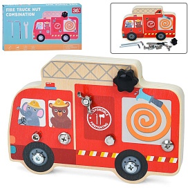 Дерев'яна іграшка Бізіборд MD 1522 автобус,викрути болти/шурупи/кріплення,інструм.,кор.,23-13,5-3см - 1 - smarttoys.com.ua