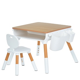 Столик ME 1203-13 1 стільчик, полиця, кор., бежевий. - 1 - smarttoys.com.ua