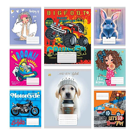 Зошит, 12 аркушів, коса лінія, з додатковою лінією, Тетрада - 1 - smarttoys.com.ua