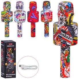 Мікрофон LY100 акум., USBвхід, USBшнур, Bluetooth, TFслот, мікс видів, кор., 7,5-7,8-23,7 см. - 1 - smarttoys.com.ua