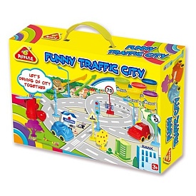 Тісто для ліплення 3206 5 кольорів, (баночка з кришкою), машинки-формочки, кор., 37-26-7,5 см. - 1 - smarttoys.com.ua