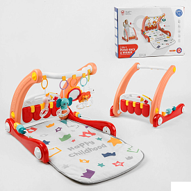 Ходунки 2в1 HE 0634 (12) ігровий музичний килимок, піаніно, 4 брязкальця з прорізувачем, дзеркальце, в коробці - 1 - smarttoys.com.ua