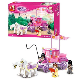 Конструктор SLUBAN 620059/M38-B0250 карета, фігурки, принцеса, конячки,137 дет., кор., 26-19-4,5 см. - 1 - smarttoys.com.ua