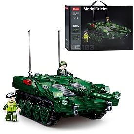 Конструктор SLUBAN M38-B1010 "Model Bricks": Бойовий танк STRV 103, 692 дет. - 1 - smarttoys.com.ua