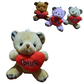 Брелок м'який "Ведмедик з серцем" 10см 5217 - 1 - smarttoys.com.ua