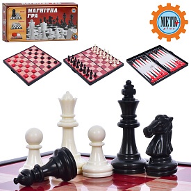 Шахи 9831N 3в1 (шашки, нарди), магнітні, кор., 25-13-3 см. - 1 - smarttoys.com.ua